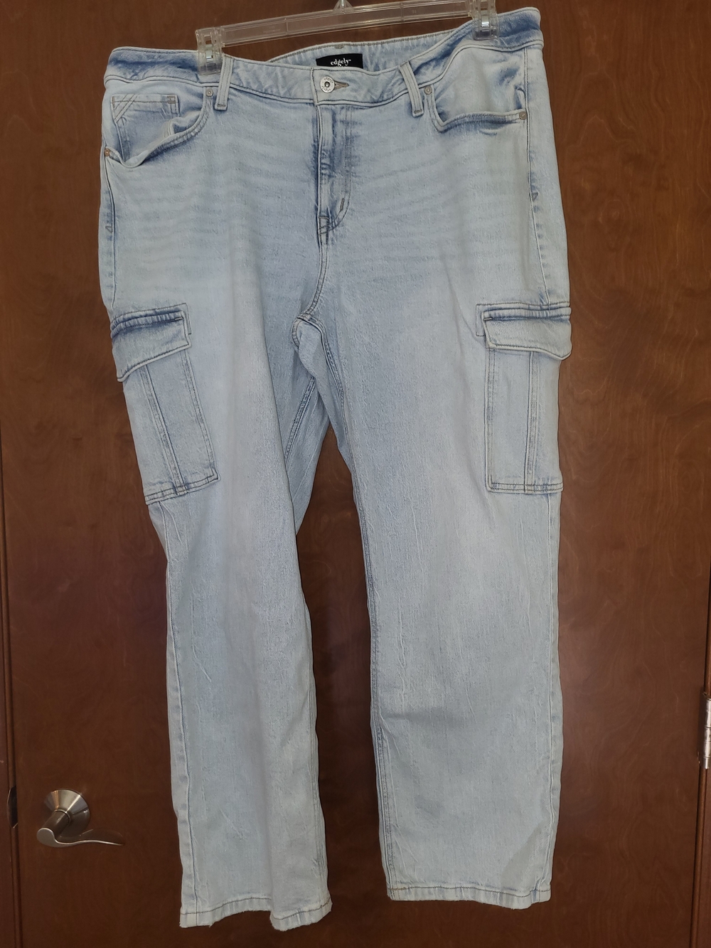 Light Wash Cargo Jeans - Women Midrise Boyfriend #0049